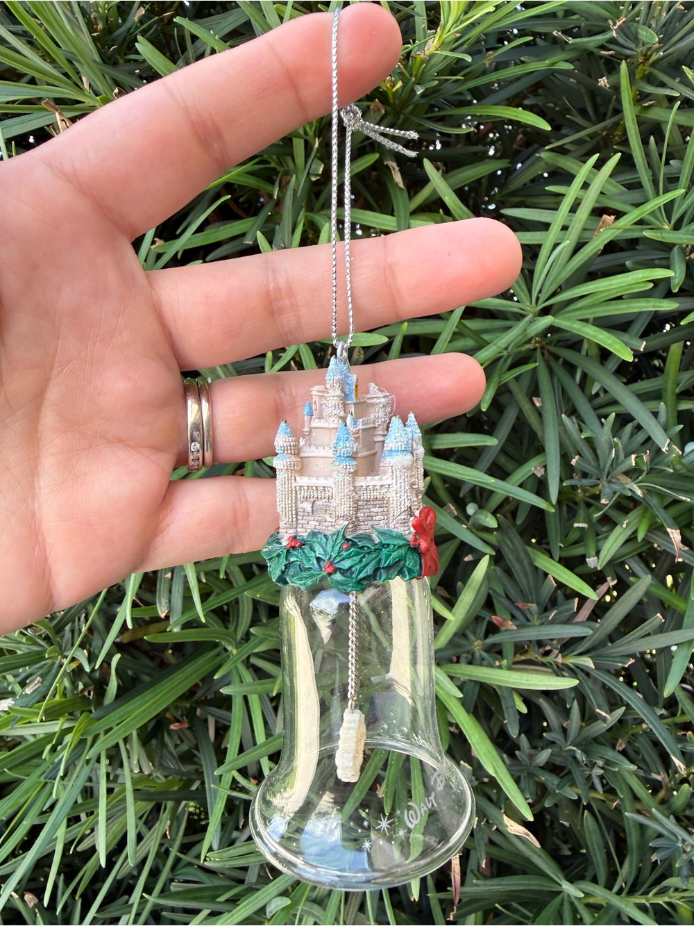 Walt Disney World Cinderella Castle Glass Bell Ornament